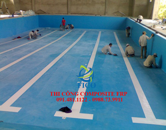 Sơn hồ bơi bọc Composite FRP