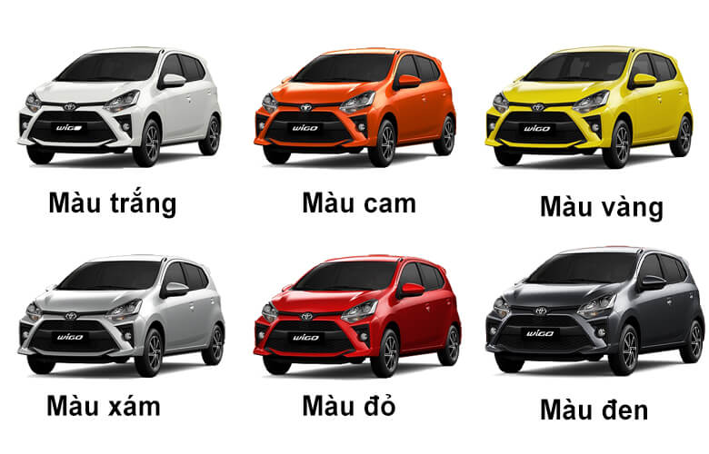 6 màu sơn của Toyota Wigo 2023