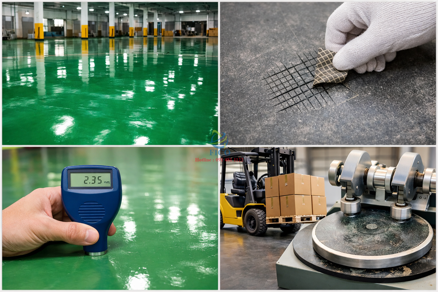 Các tiêu chuẩn cần đạt trước khi nghiệm thu sàn sơn epoxy
