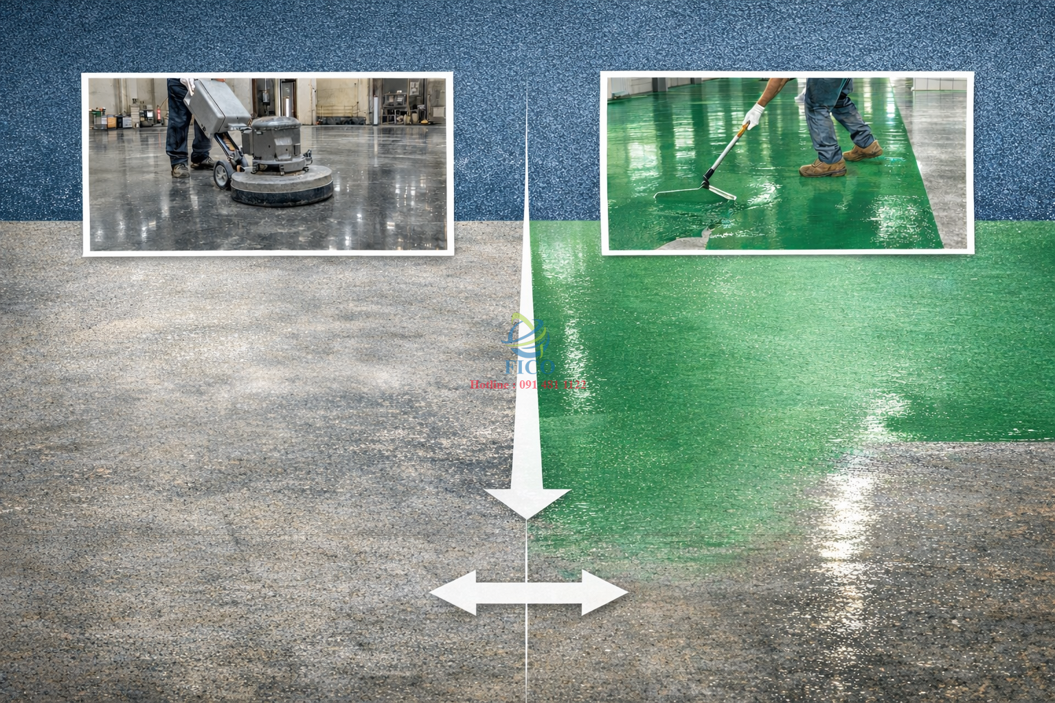 So sánh chi phí đánh bóng sàn bê tông với sơn epoxy