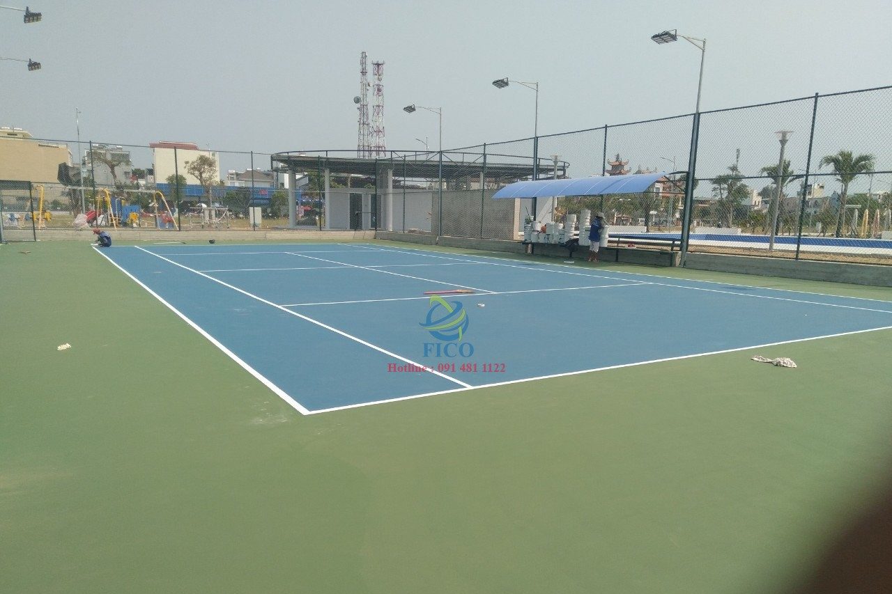 Thi công sơn sân thể thao epoxy: bóng rổ, bóng đá, cầu lông, pickleball, tennis