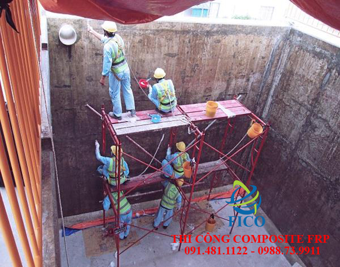 Sơn Composite FRP bể xử lý nước thải